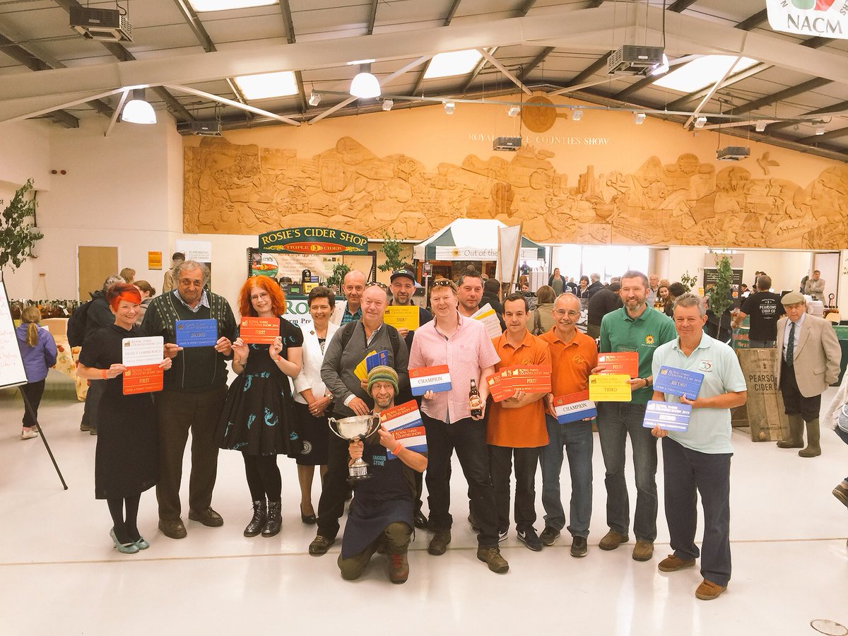 TCCPAofficial's tweet photo. Our Royal Three Counties International  Cider &amp; Perry Competition 2018 is open for entries! 

Cider legend Bill Bradshaw (aka) @iamcider heads up the judges so if you fancy joining these happy winners click here to enter: https://t.co/PK6LlvoTHX https://t.co/5Dkjaod5lb