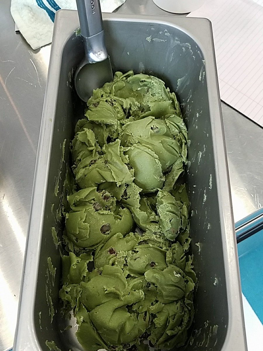 Leftover St.Patricks Day Chocolate chip cookie dough, come in and ask for it for a FREE scoop!!!! First come first serve