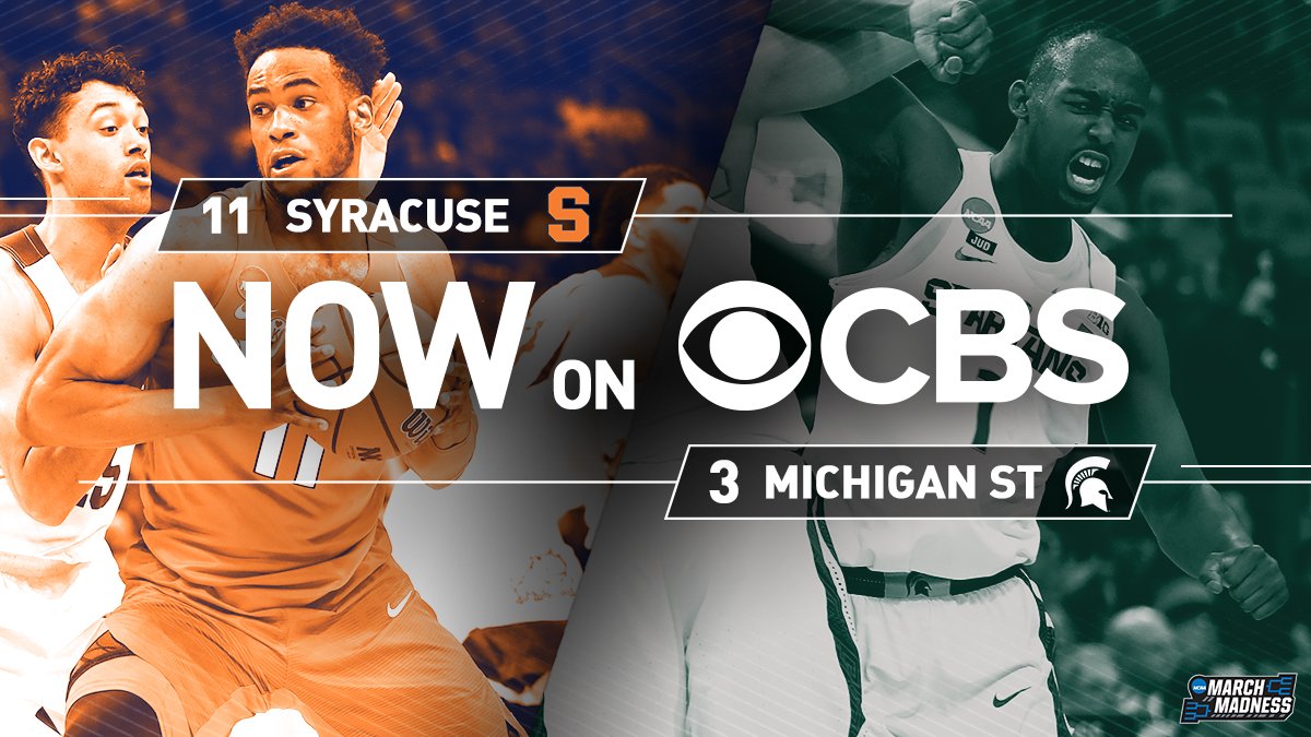 MarchMadnessMBB's tweet photo. In the Midwest Region: 

(11) Syracuse and (3) Michigan State starts NOW! 

👉 https://t.co/DMZpkcvupd https://t.co/IdOdCByhkS