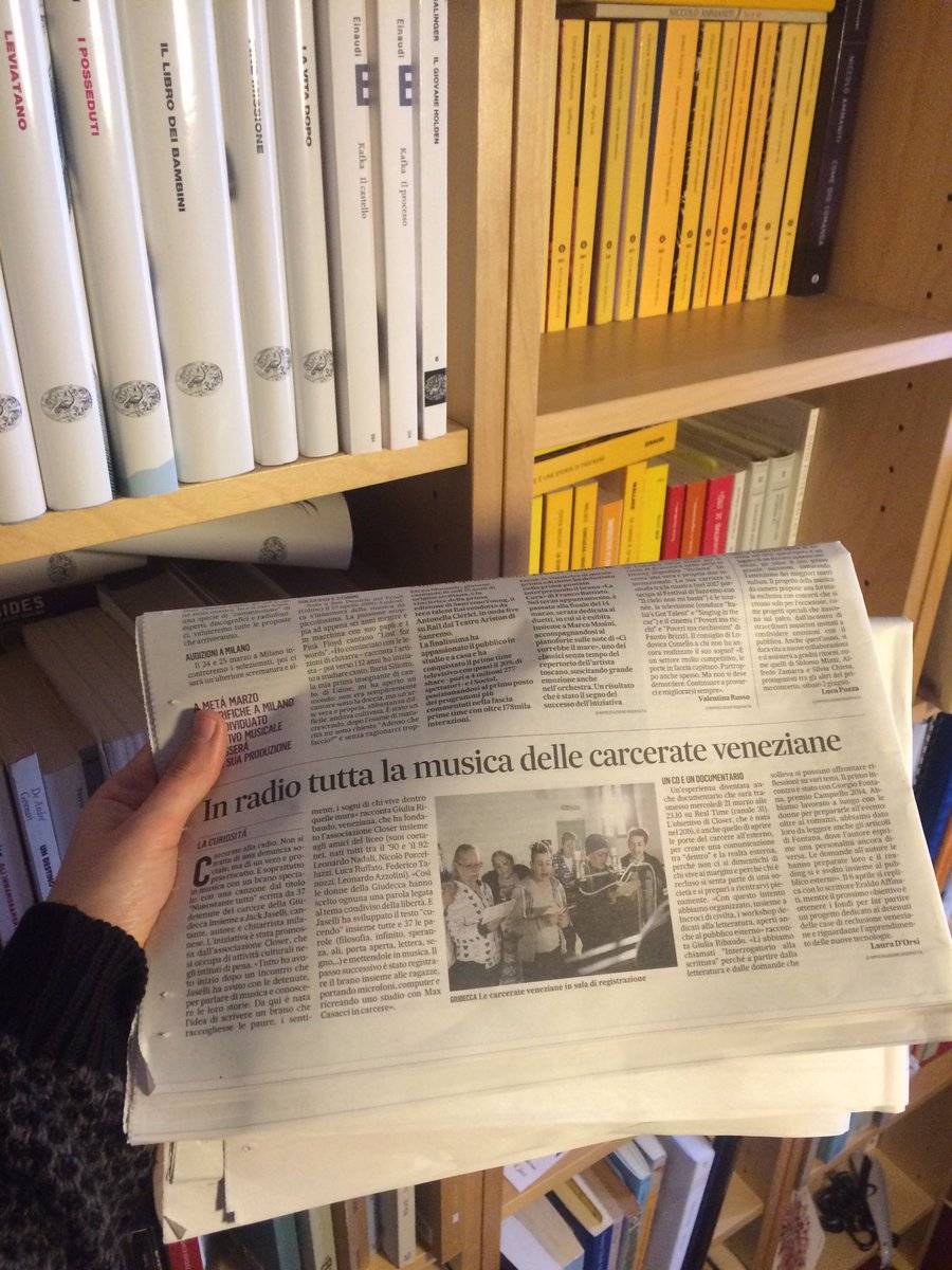 Oggi <a href="/Closer_Venezia/">Closer</a> sul <a href="/Gazzettino_Info/">ilgazzettino</a> per il progetto con #Jackjaselli e le donne del #carcere della Giudecca. Ascolta #nonostantetutto