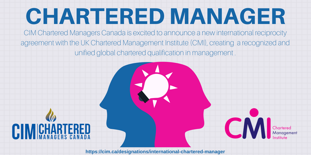 CIM_National's tweet photo. We're excited to announce our new international reciprocity with the UK's @cmi_managers. Together, we're taking the first step in creating a unified global chartered qualification in #management https://t.co/QiT7JNHjuz #CharteredManagers #GetChartered #Leadership https://t.co/3lfmZHSlZi