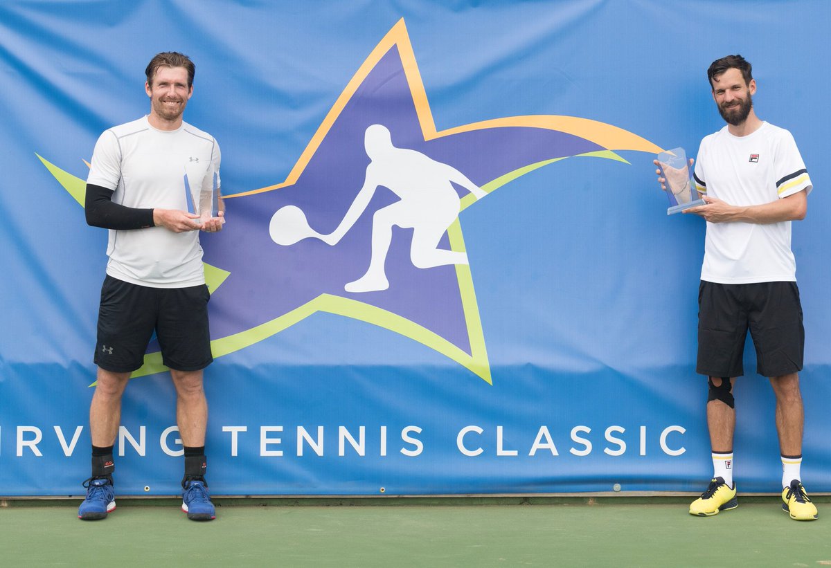IrvingClassic's tweet photo. Presenting our 2018 #IrvingTennisClassic Doubles Champions, @PPetzschner and @AlexanderPeya!!! 👏👏👏 @ATPChallenger @thecityofirving @FSDallas @ATPWorldTour pc: mclassicstudio https://t.co/wa9ixeYn46