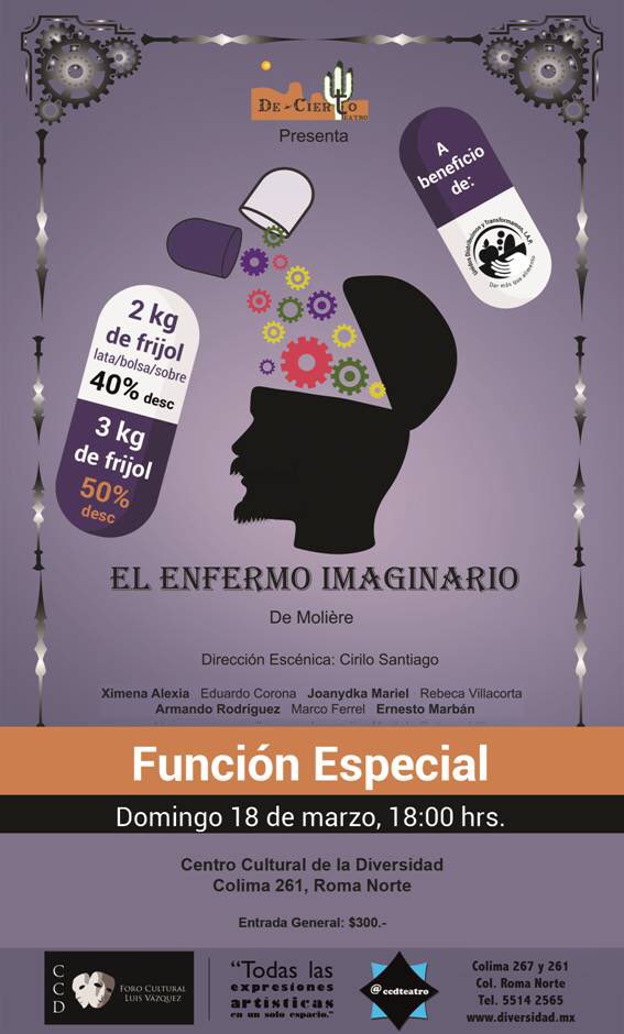 123_iap's tweet photo. #FuncionEspecial HOY #ElEnfermoImaginario 18:00 hrs #CentroCulturalDiversidad lleva 2 kg de frijol 40% descuento, 3 kg de frijol 50% descuento, no te la pierdas, te vas a divertir! #123IAP https://t.co/Ju3w7goWda