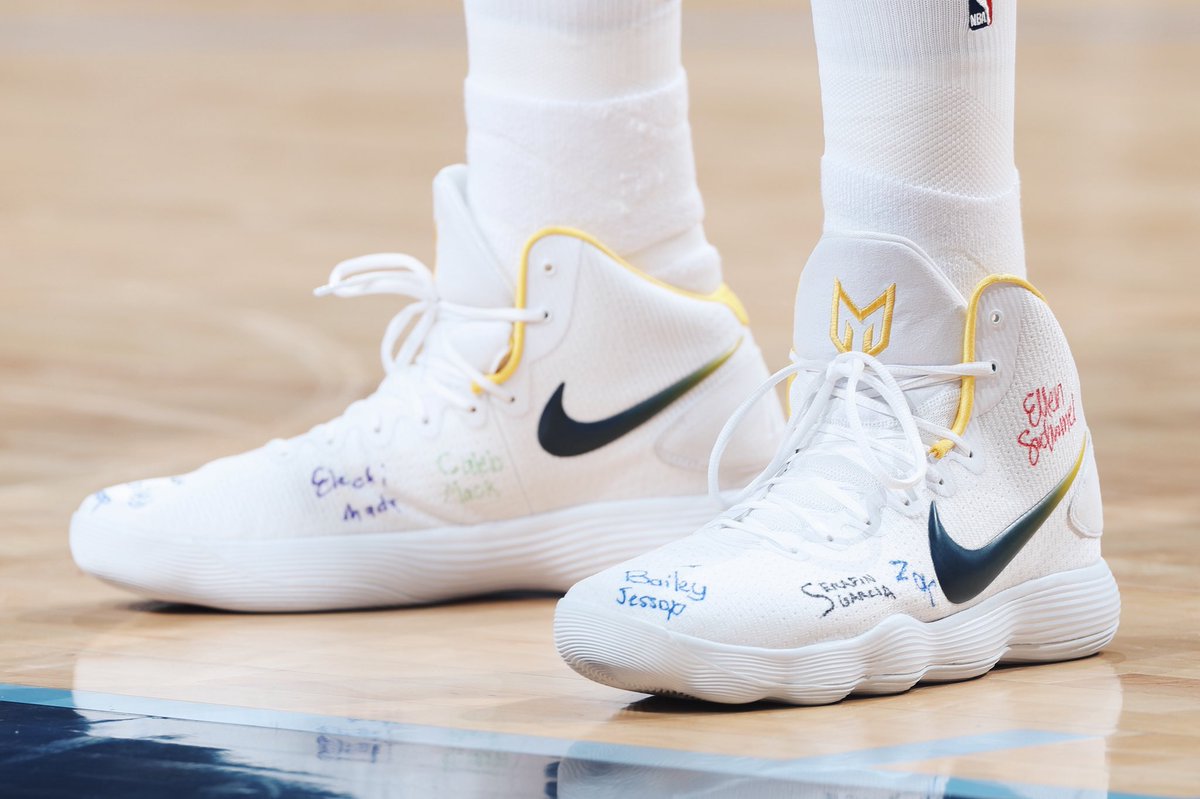 brkicks's tweet photo. Bigger than basketball

@MarcGasol and @mconley11 in shoes designed by @StJude patients 🙌🏼 https://t.co/gNpYzjOHCO