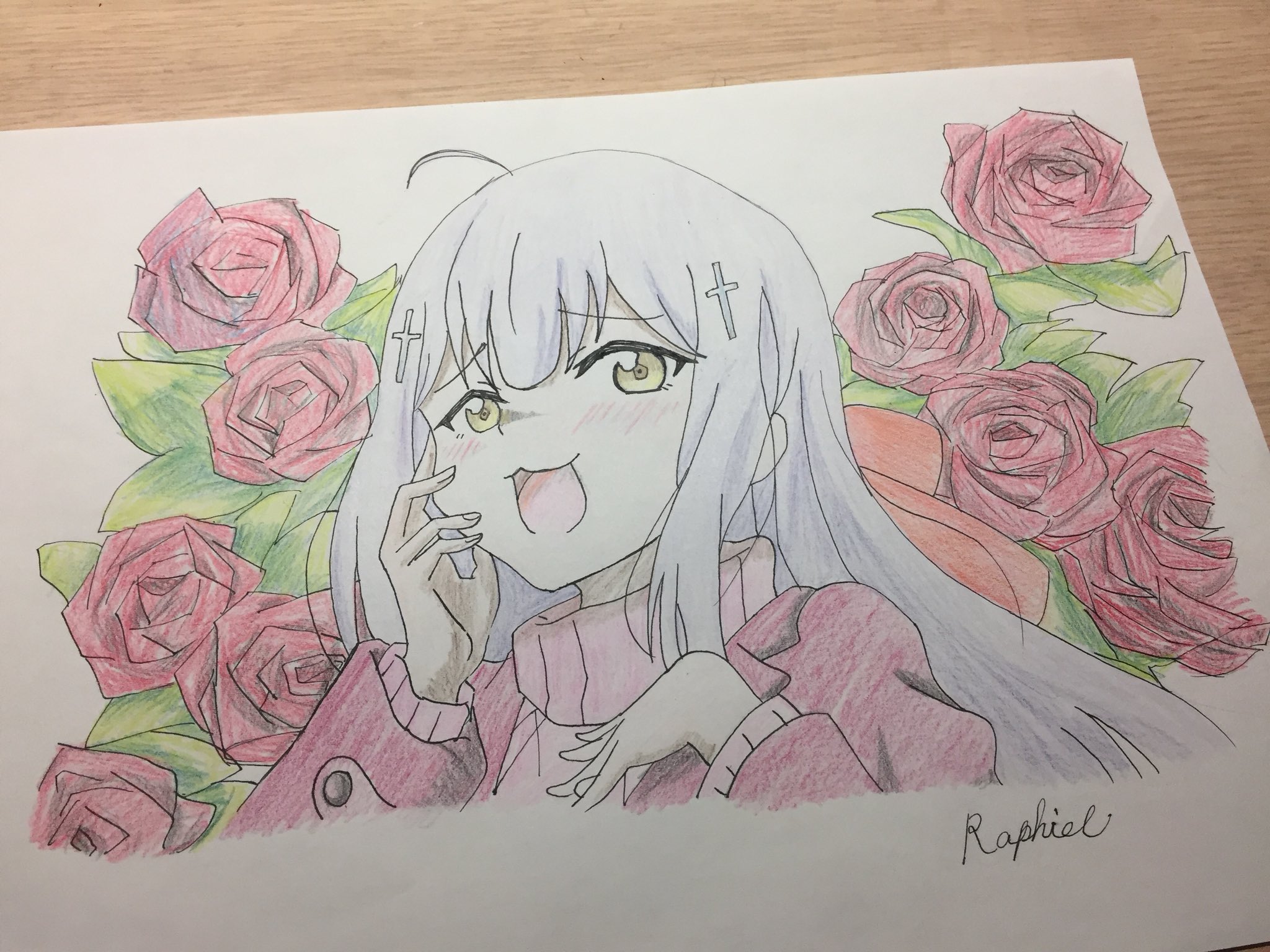 にちぇる ラフィ誕生日おめでと 白羽ラフィエルエインズワース ラフィエル 3月19日はラフィエルの誕生日 ガブリールドロップアウト 模写 T Co Xxunpk0nnq Twitter