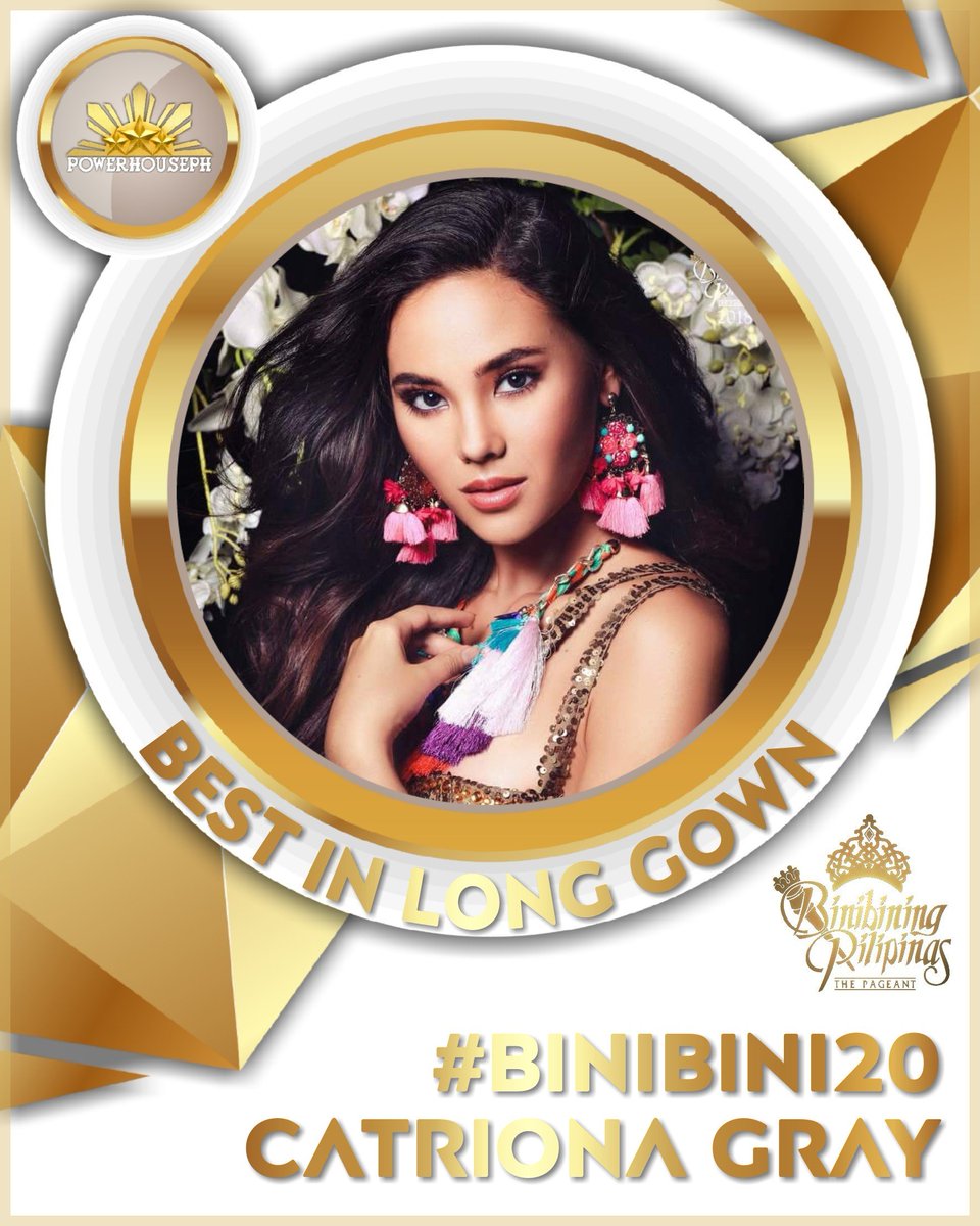 powerhousePH_'s tweet photo. #BbPilipinas2018 2nd Set of SPECIAL AWARDS
Bb Philippine Airlines: #Binibini3 Muriel Orais
Best in Swimsuit: #Binibini20 Catriona Gray
Best in Long Gown: #Binibini20 Catriona Gray
Miss Creamsilk: #Binibini19 Michele Gumabao
#BbPilipinas #powerhousePH https://t.co/2QZBivifxh
