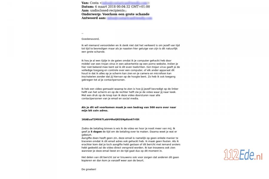 🚨 Criminelen sturen afpersingsmails betreft naaktbeelden sauna's 112.press/QLTrtV #112Ede https://t.co/iFSnTe8sqe