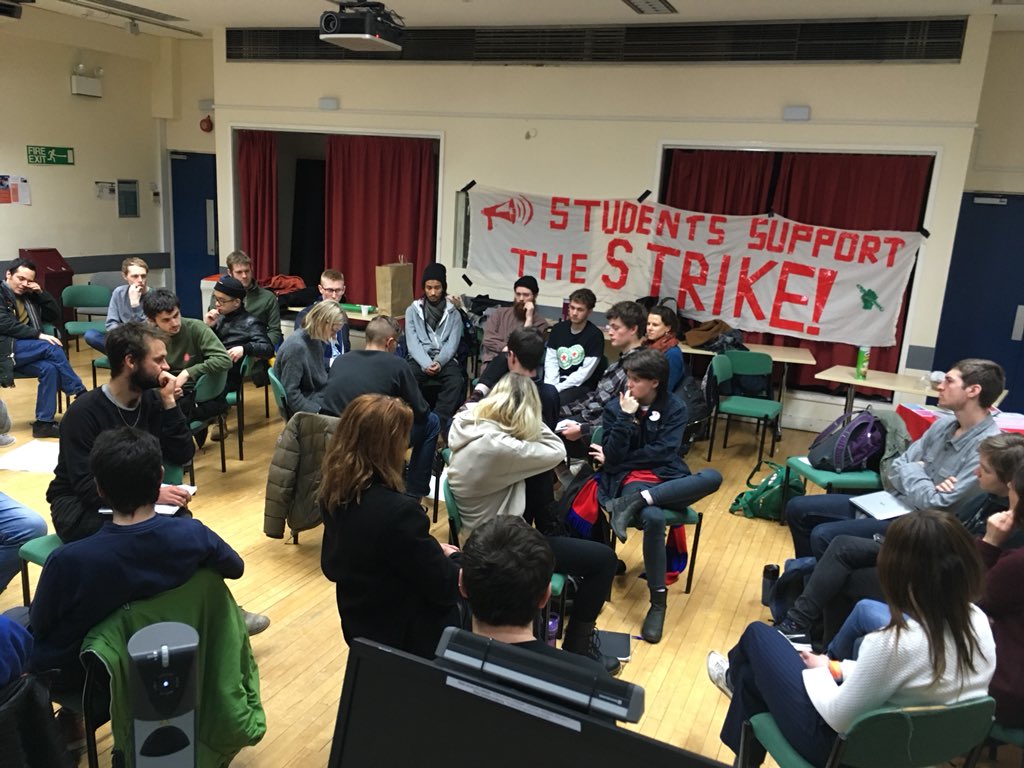 occupation_hub's tweet image. Over a dozen occupations have come together to debrief, discuss what went well and didn’t with direct action in the past four weeks, and have discussions together across campuses. Loads of great ideas so far ! @ucu #USStrikes