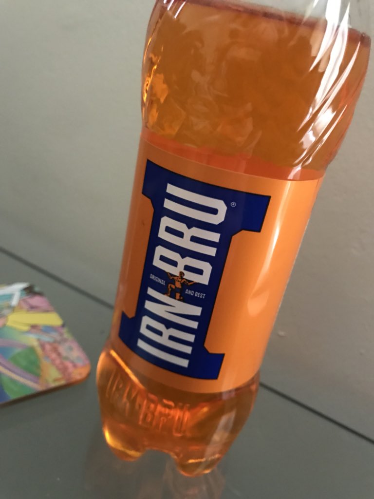 GeorgeChick's tweet photo. Just found the I logo on the Irn Bru bottles. I think my life has been drastically changed. https://t.co/8z3DM0sTTP