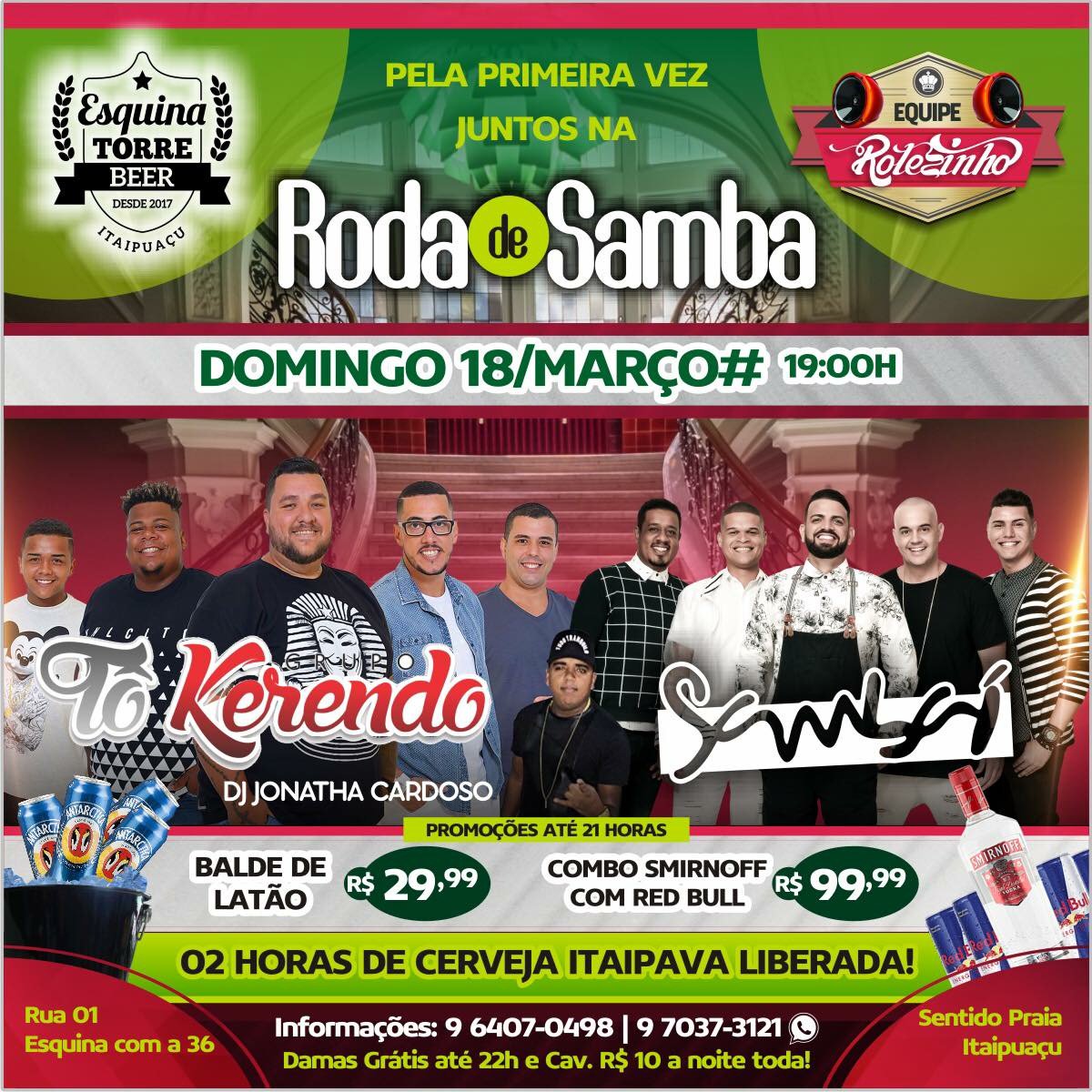 TKerendo's tweet photo. Hoje é com os nossos parceiros do Sambai no esquina torre beer em Itaipuaçu, quem vem ??
Segue a gente!!! https://t.co/nzOE6ejsFp