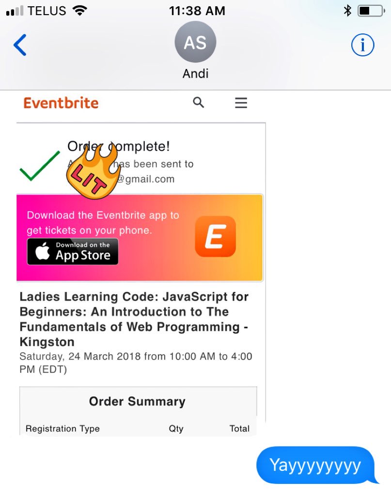 learningcodeygk's tweet image. 💥 Gotta love it when you get a message like this! If you are interested, there is still time for our #JavaScript workshop! #CodeTimeGoTime @TettCentre #ygk