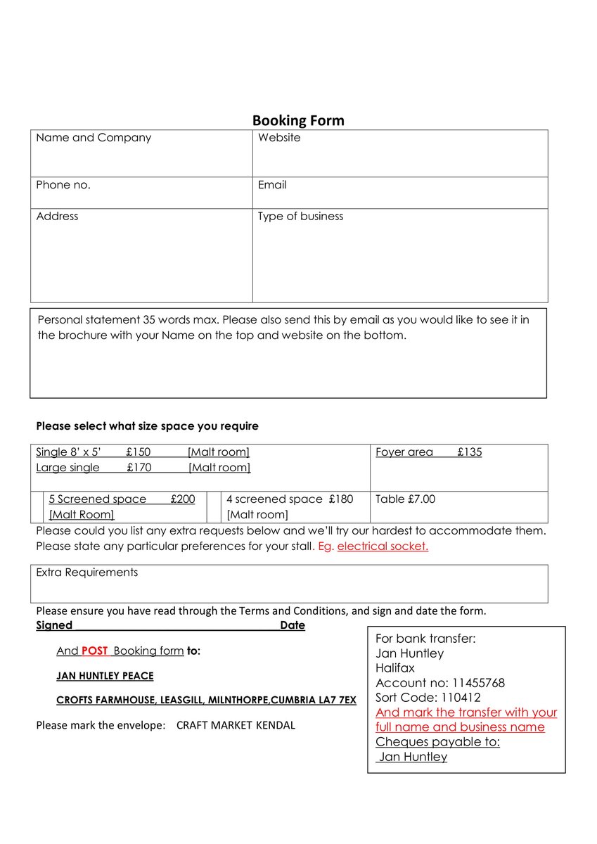 CALL FOR ENTRIES Craft Market Kendal 23-25 November 2018 - Seeking outstanding artists &amp; designer makers to showcase their products at this showcase at <a href="/BACKendal/">Brewery Arts</a>. To enter download these three jpegs or Email Jan for pdf versions: jan.huntleypeace@hotmail.co.uk #art #Cumbria