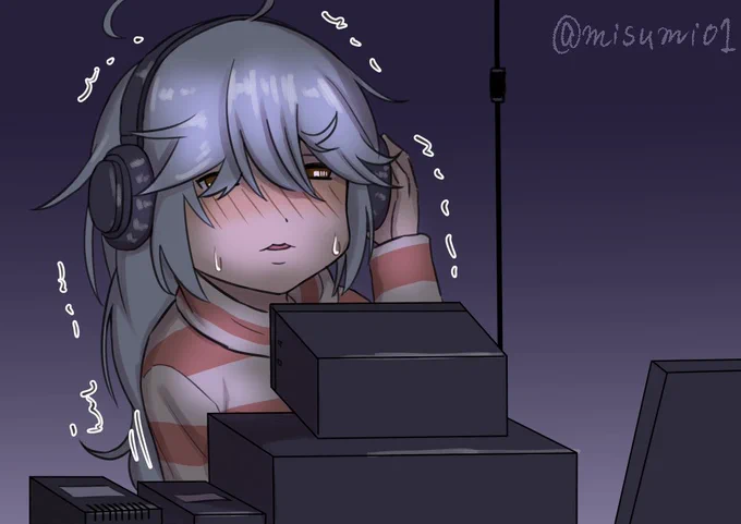 #艦これ版深夜の真剣お絵描き60分一本勝負
#艦これ版真剣お絵描き60分一本勝負_20180317
提督の声が聞きたいけど、うまく話せないので盗聴することにした浜波 