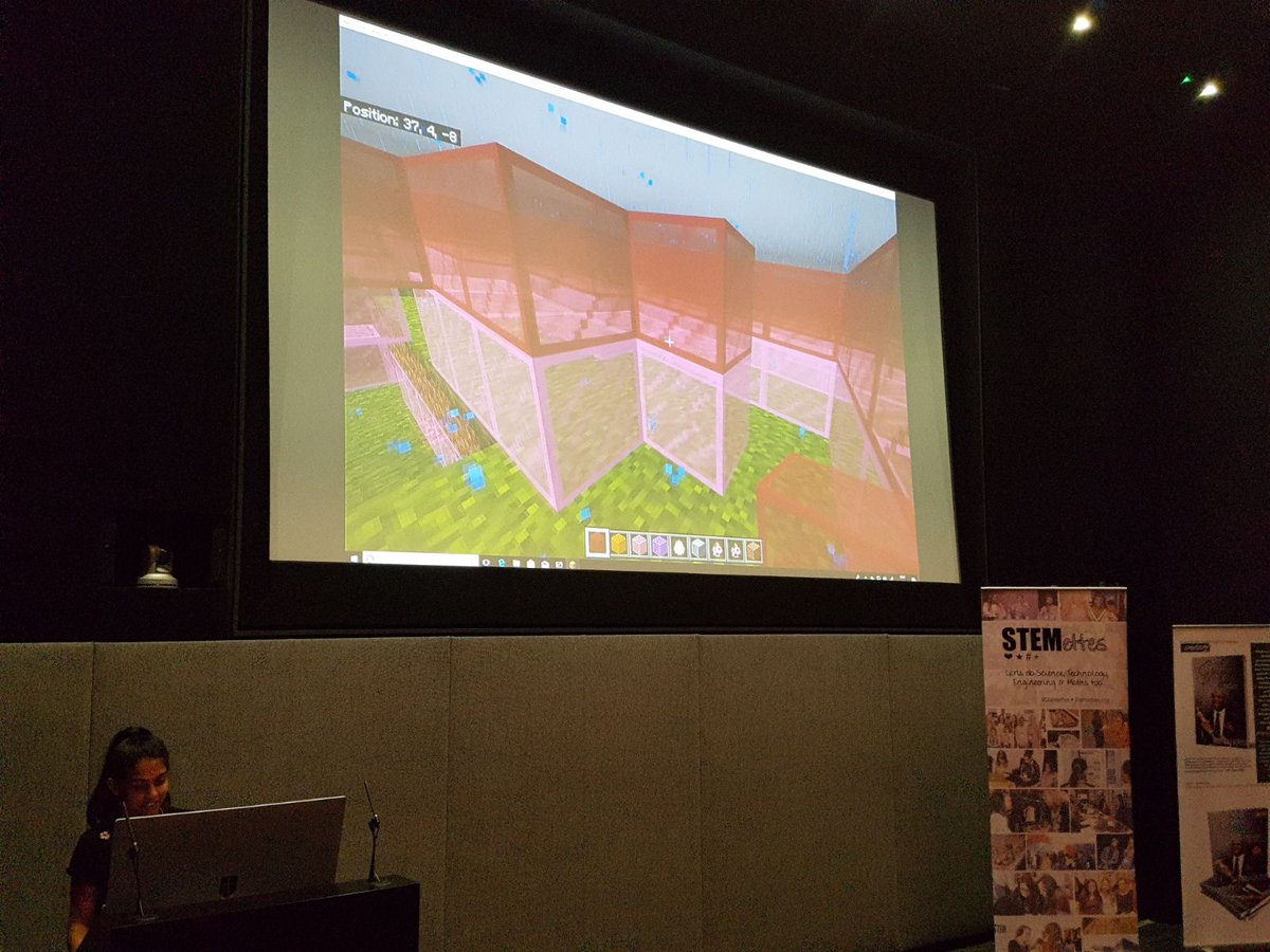 Stemettes's tweet photo. The Zombies group @MSFTResearchCam are currently presenting their #Minecraft Mazes! 🎉 Some really STEMazing work 🤖 #GirlsInSTEM #girlsintech #girlswhocode #hackathon #minecrafthack #microsoftstemettes #girlscoding https://t.co/fBMmOULq1I