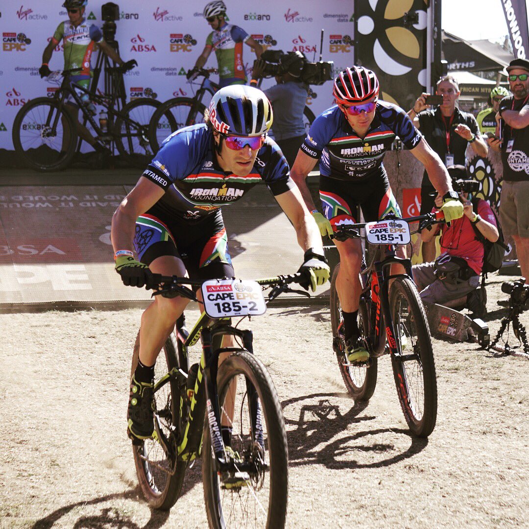 Prologue of <a href="/CapeEpic/">capeepic</a> in the books. Stayed right side up &amp; put ourselves into a good position for tomorrow’s stage 👍 #teamimf #raceformore