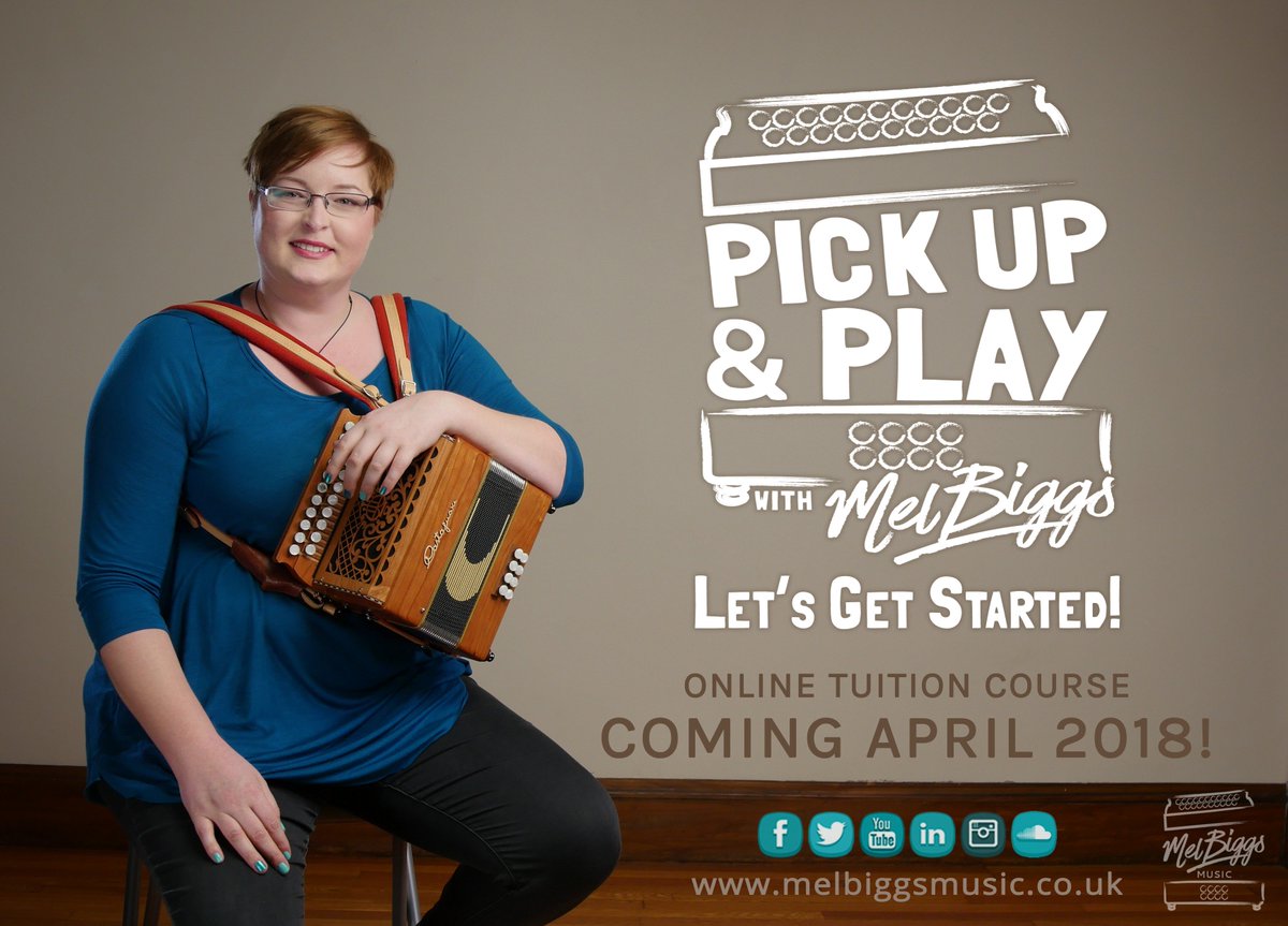 Please RT! ‘Pick Up &amp; Play with Mel Biggs' online course LAUNCHING APRIL 2018! 
MORE INFO: wp.me/p8XyAz-fC 
melbiggsmusic.co.uk

#MelBiggsMusic #PickUpAndPlay #Melodeon #TeachingMusic #Folk #AcornInstruments