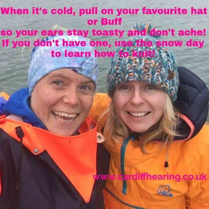 cardiffhearing's tweet image. Join me and @erinbastian in keeping all lugholes safe and warm in the cold.