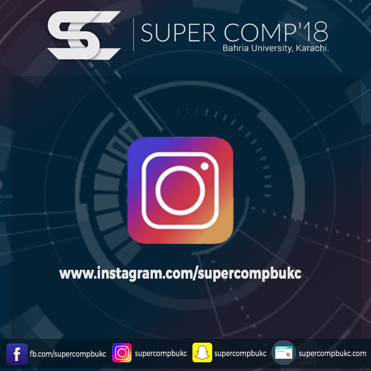 supercompbukc's tweet image. - Boost your mind and enter in the world of being better. Now #SuperComp brings all the updates to you through Instagram. Share your views and get ready for giveaways.
#BahriaUniversity #SpeedProgramming #FIFA #CounterStrike #Android #CodeInTheDark #HardwareExhibition #BUKC
