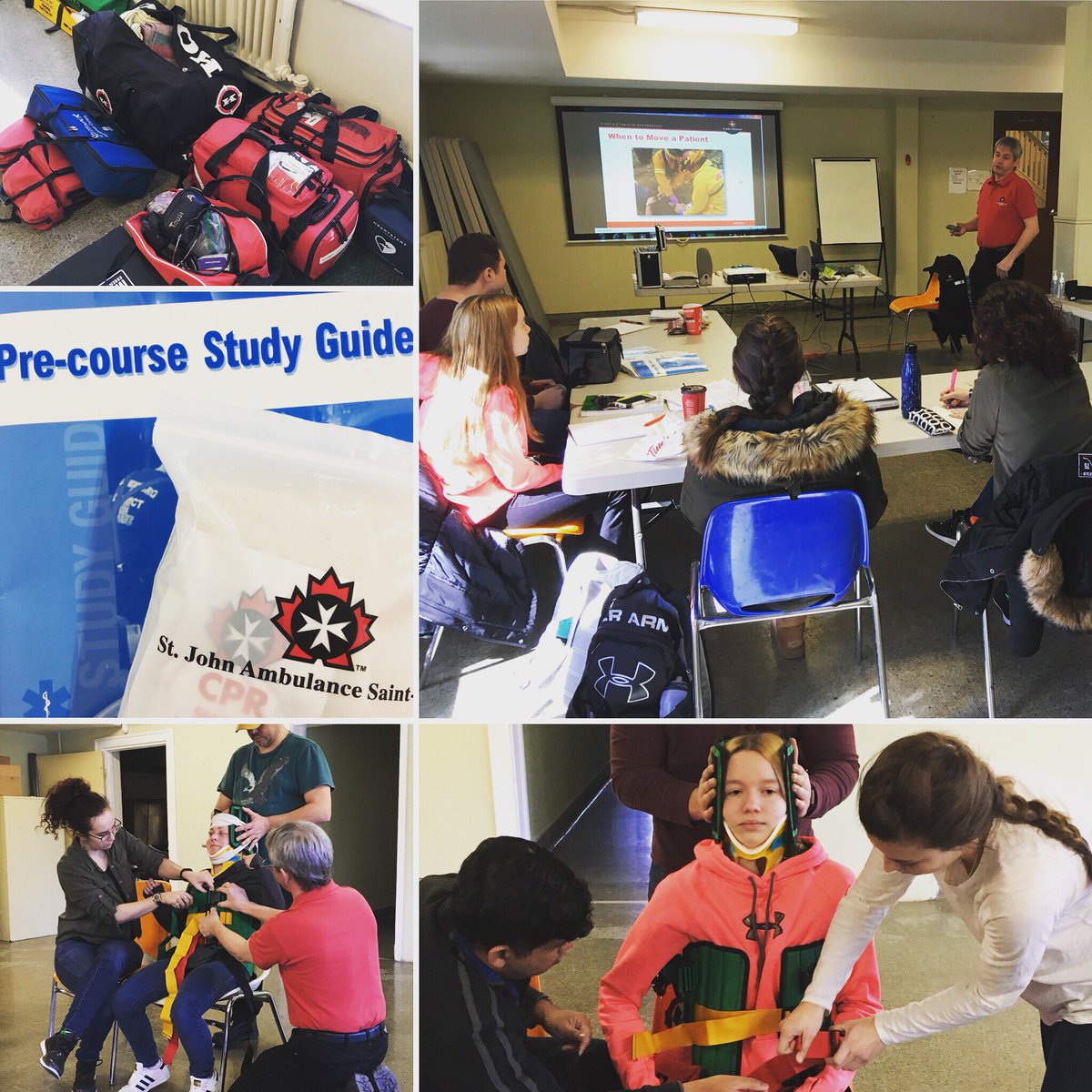 SJANiagaraMFR's tweet image. It’s testing day! The last two weekends, our up-coming MFRs have been studying hard and practicing their skills. #goodlucktoday #luckoftheirish #weekendcourse #panicpoops #scenarios #stjohnambulance #niagara #standardfirstaiders #to #medicalfirstresponders #workplayhome