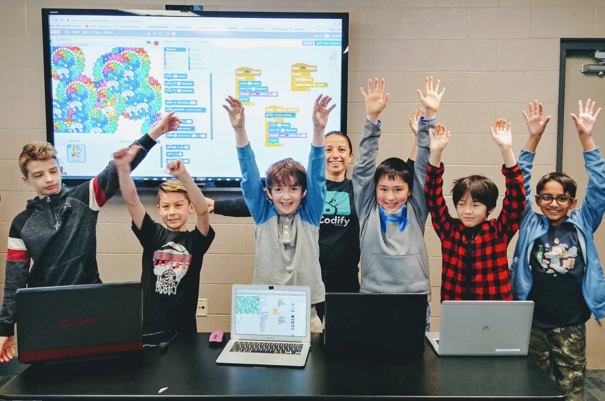 codifyzone's tweet photo. Having fun. Coding and learning Robotics. Happy kids. Want to learn more? https://t.co/foL3aItNhf classes start in on April. Space limited #HamOnt #BurlON #SummerCamp #coding #Robotics #Science #Technology #Kids #VideoGamesHelpMe #teens #mohawkcollege https://t.co/c1Z502DRdZ