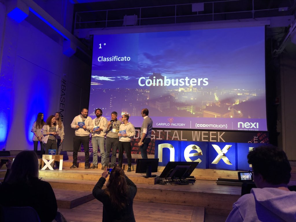 matteo_scara's tweet photo. Coinbusters vince il #CashlessMilanoHack di @nexipayments in collaborazione con @CariploFactory e @CodemotionIT https://t.co/HJfEFNqWoC
