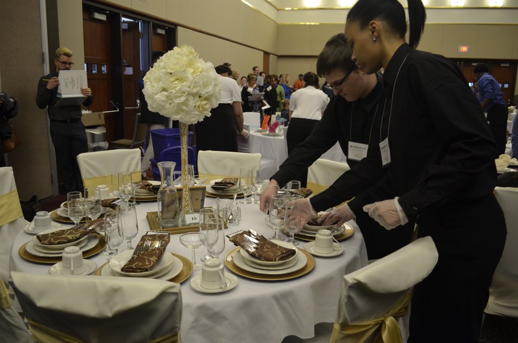TheOfficialMHF's tweet image. Students are competing in Table Top Design, which has four main components: menu development, table setting, presentation and critical thinking questions. 

#mps2018 #miprostart2018 #michiganprostart #madeinprostart