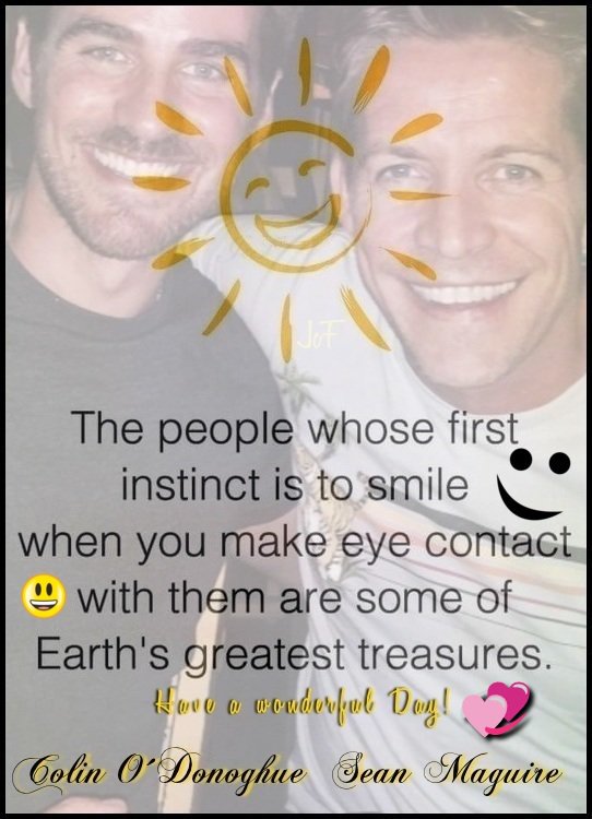 FranceschiJcf's tweet photo. ♡ ☆ Wish you all an amazing Day ☆ ♡
~The people whose first instinct is to smile when you make eye contact with them are some of Earth's greatest treasure.~
#ColinODonoghue #SeanMaguire #ODonoCrew #Hoodies
#CaptainHook #RobinHook #OutlawQueen #SundaySmile https://t.co/4zUNJZvMh6