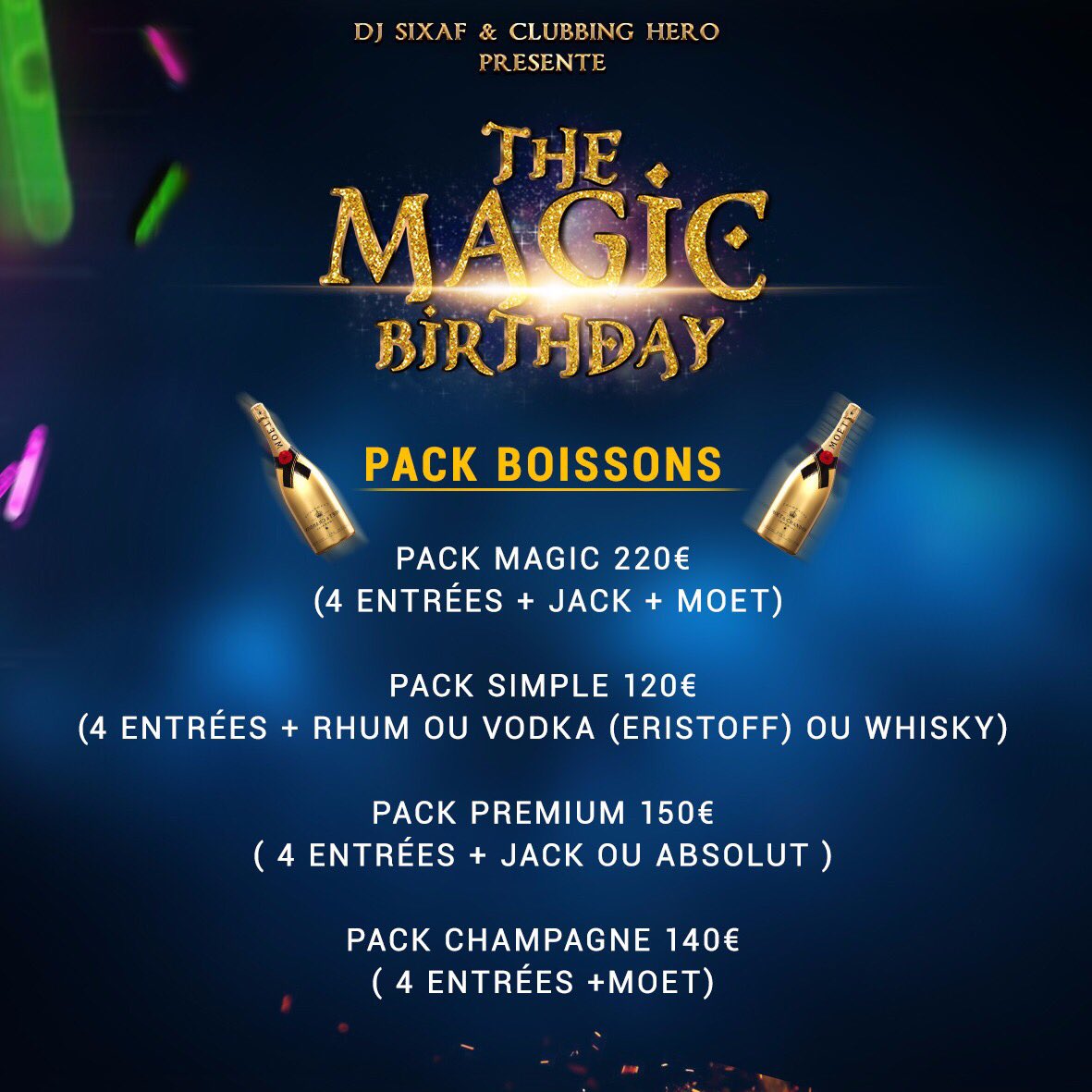 Sixafdj's tweet photo. PACK DJ SIXAF ´S BIRTHDAY #Montpellier 🍰 🎂 🎁▫PAF : 10 € en prévente (Bizouk : https://t.co/ZOzDoqPq90) | . 📍LIEU : DIEZE - 188 avenue du marché Gare, Montpellier. ☎INFOLINE : 06 68 68 89 86 ____ #Sixaf’sBirthday #ClubbingHero @Djeladji dj thomm dj nin @DjSown_SeShatta https://t.co/rmjhx93GE6