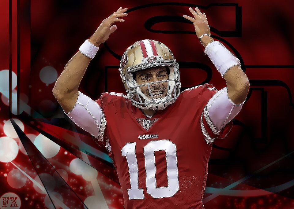 LightWriterFX's tweet photo. Some @JimmyG_10 love! Can’t wait to get this party started! @49ersSpin  @SPORTalk49ers @49ers @NBCS49ers @49ersStudios @49ersCommunity https://t.co/3H2g316HE4