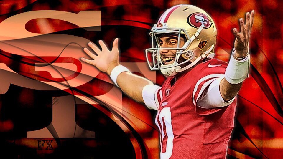 LightWriterFX's tweet photo. Some @JimmyG_10 love! Can’t wait to get this party started! @49ersSpin  @SPORTalk49ers @49ers @NBCS49ers @49ersStudios @49ersCommunity https://t.co/3H2g316HE4