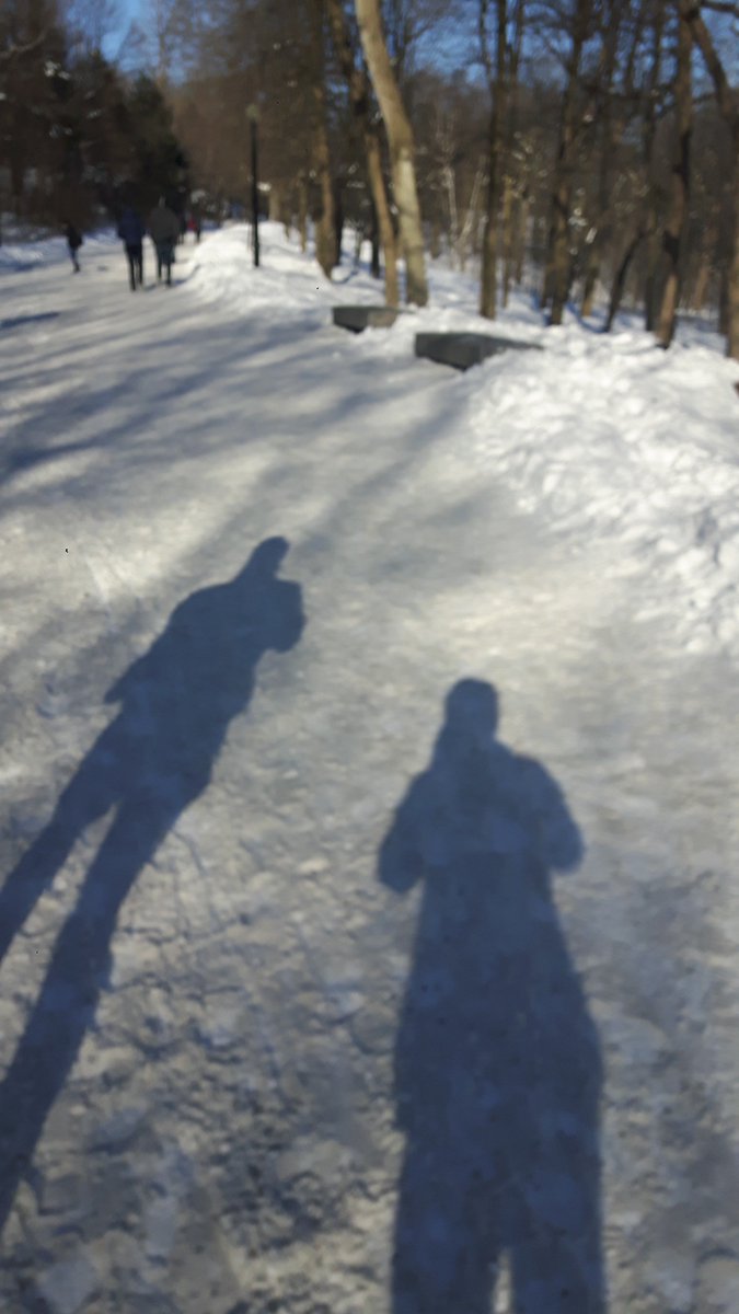OcSnpConU's tweet photo. Never a dull moment getting in some Sunday #SNPSteps18 in beautiful #MountRoyal.  #StridingWithShadows, #GallopingWithHorses, and stopping [briefly!] to take in the view.  #Day7 https://t.co/mHQ5rYQ9Cw