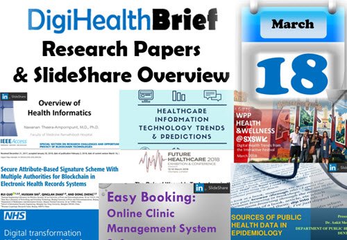 MedGizmo_ed's tweet photo. #MedGizmo Weekly Overview of #Research Papers &amp; #SlideShare - #DigitalHealth #Technologies &amp; #Wearables for March 18, 2018 https://t.co/Cmg3lx5OKO #HealthTech #HealthIT #eHealth #mHealth #medtech #digitalmed #BlockchainHealth https://t.co/NBMFj4UNEH