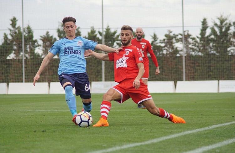 So happy for my debut with the first team in a friendly. Let’s keep working hard for more opportunities #nufc #toonarmy💪🏻⚽️
