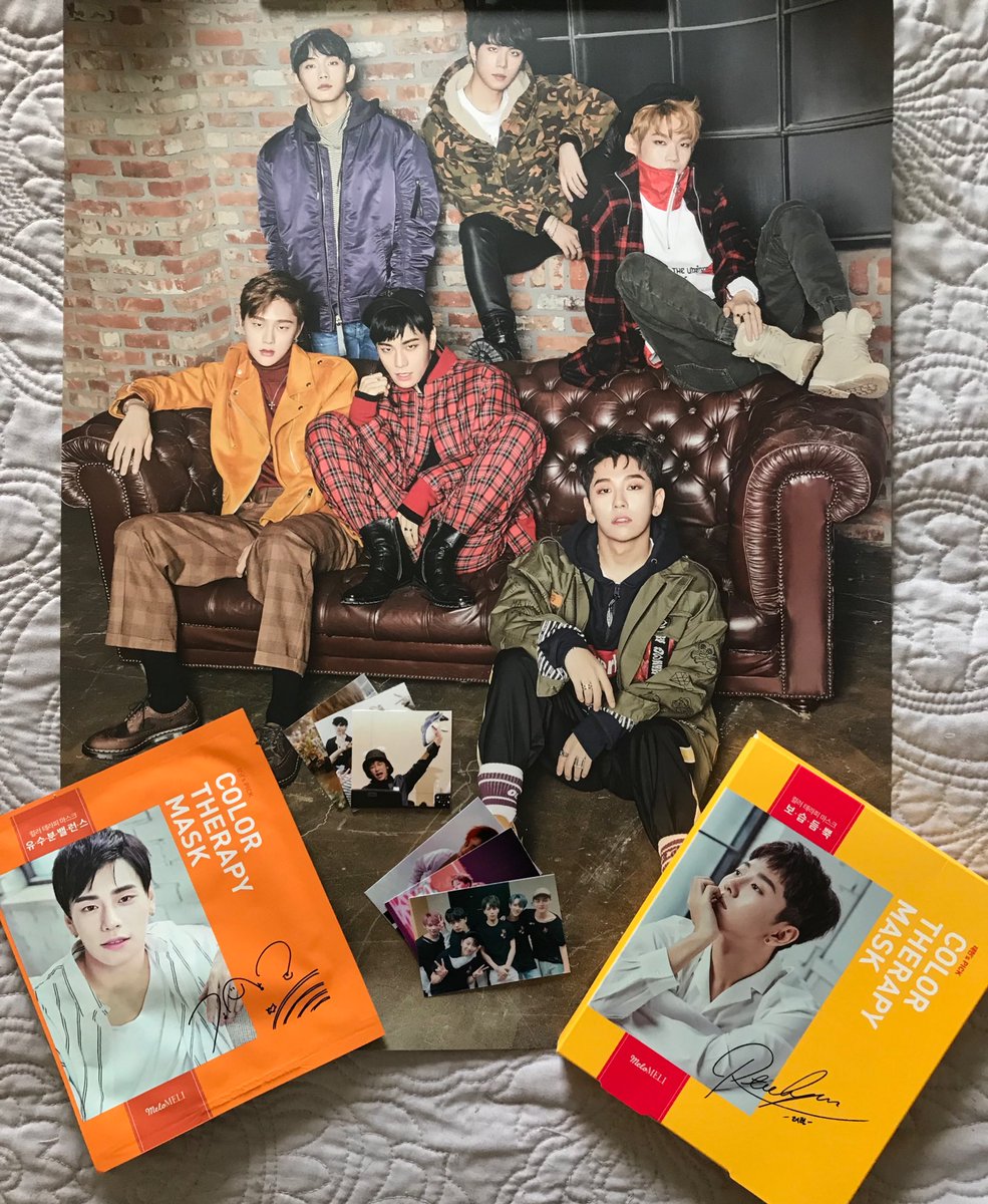 sehyoonini's tweet photo. I just received my JBJ mask packs and this beautiful poster, plus some extra cute photos!! I love them so much! 😭 Thank you for everything @joypul ! 😽💘 https://t.co/fJ0lRFqMOK