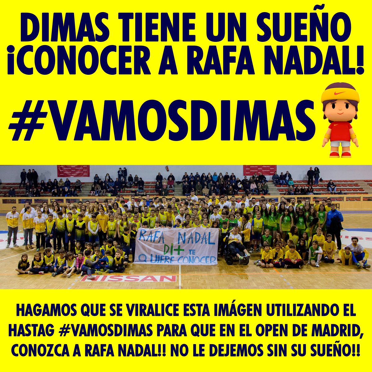 adcbaloncesto's tweet photo. DIMAS TIENE UN SUEÑO
¡CONOCER A RAFA NADAL!

Abrimos hilo en Twitter para máxima difusión! RT para una buena causa ⬇️

#VamosDimas https://t.co/7jZaxXjqGf