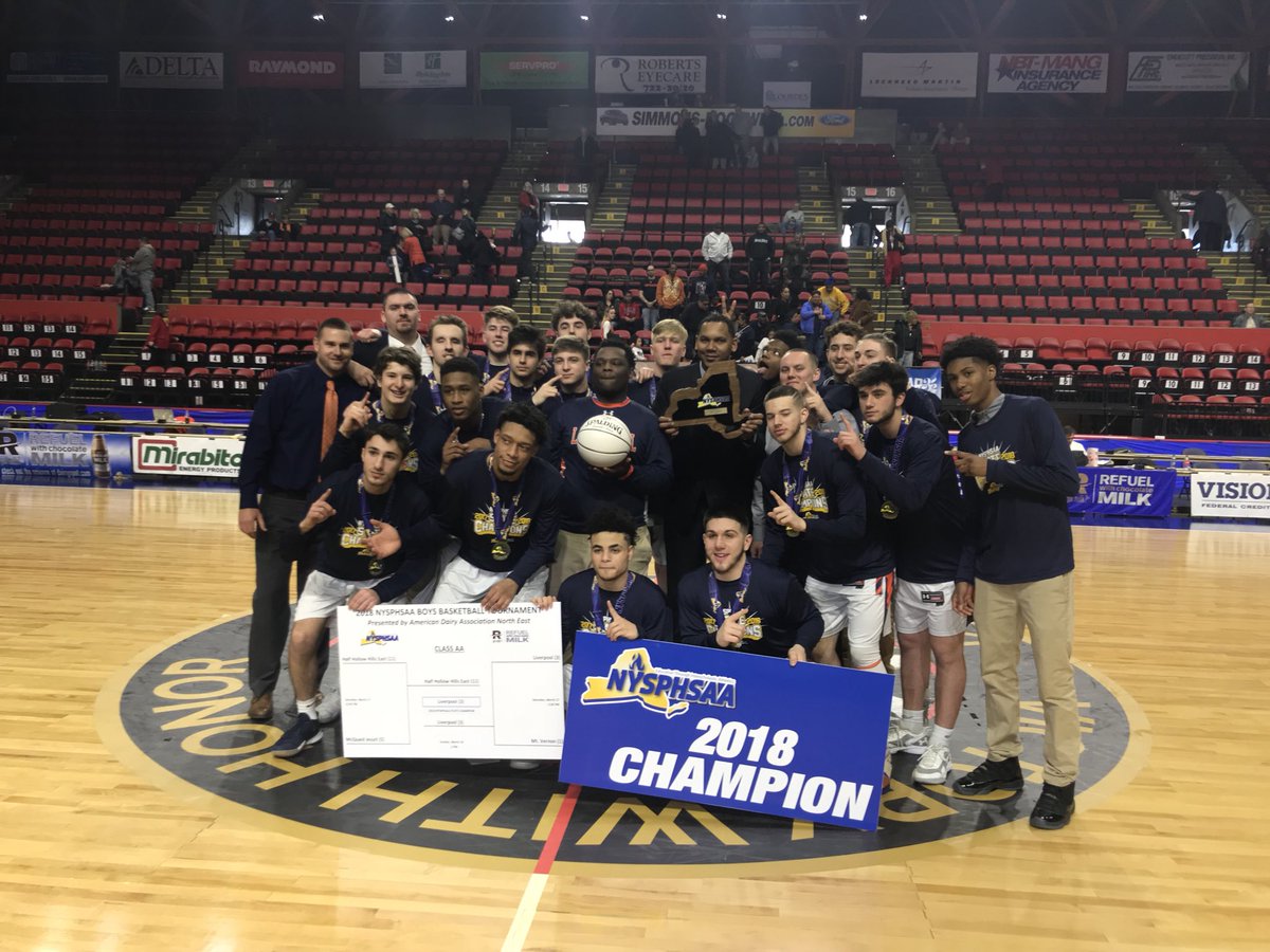 NYSPHSAA's tweet photo. Section 3’s Liverpool Warriors are NYS Class AA Champions https://t.co/oPnbnNhqYf