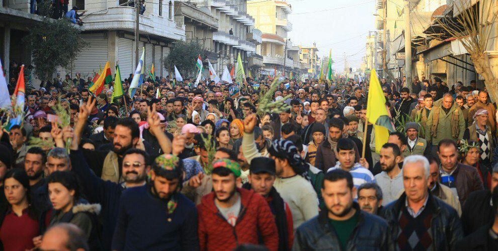 Afrin_Press's tweet photo. People of Rojava/Syria say NO to Turkish Jihad! #BreakSilenceOnAfrin https://t.co/yC9BIMVMrk