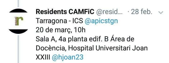 residentscamfic's tweet photo. Aquesta setmana 📆, se't gira feina amb les jornades de portes obertes 🚪:
✔ dimarts 20 ▶ @apicstgn, @icscatcentral
✅ dimecres 21 ⏩ @UDMAFICclinic #costadeponent @Mutua_Terrassa
Consulta els horaris ⏰! #eligeMFyC #2MIR18 #MIR18 https://t.co/h2bLgbgClG