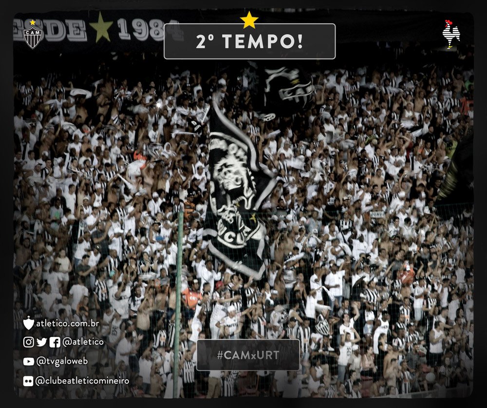 Começa o segundo tempo no Horto! Vamos, #Galo! #CAMxURT