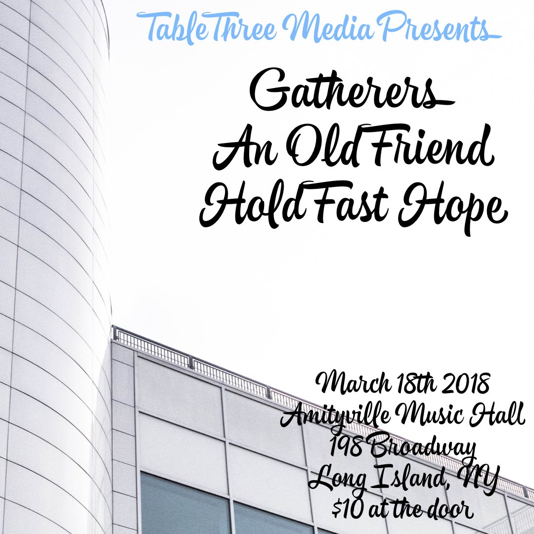 Tonight at AMH! GET TO THE GIG
<a href="/gatherersband/">GATHERERS</a>
<a href="/AOFband/">An Old Friend</a>
Hold Fast Hope

Doors @ 7