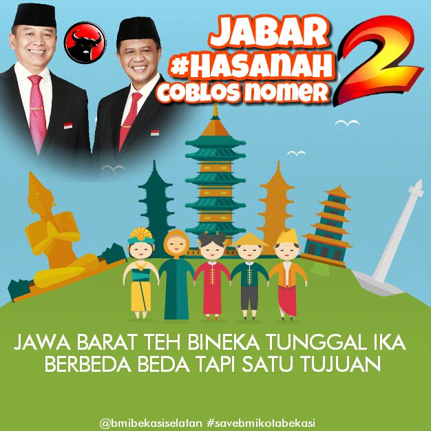 BMI_BKSLTN's tweet photo. Bhinneka Tunggal Ika nyaéta semboyan Nagara Kesatuan Republik Indonésia anu ngandung harti “beda-beda tapi tetep hiji”.
Semboyan “Bhinneka Tunggal Ika” kapampang dina salambar pita anu diranggeum ku kadua suku manuk dadali, lambang NKRI. https://t.co/tNr6cc5kp2