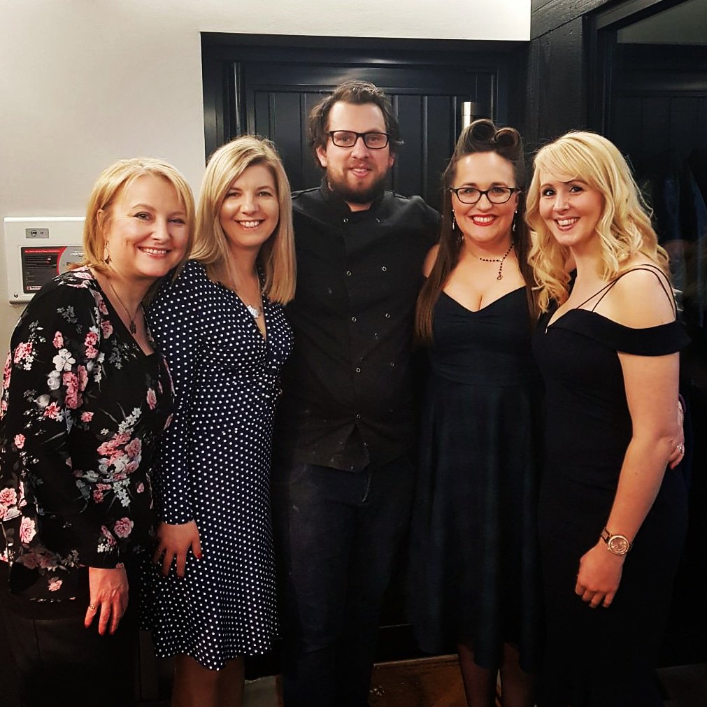 lynnelambe's tweet image. Fabulous night sat at #thekitchentable in @rabyhunt #twomichelinstars #rabyhuntrestaurant #ladiesnight