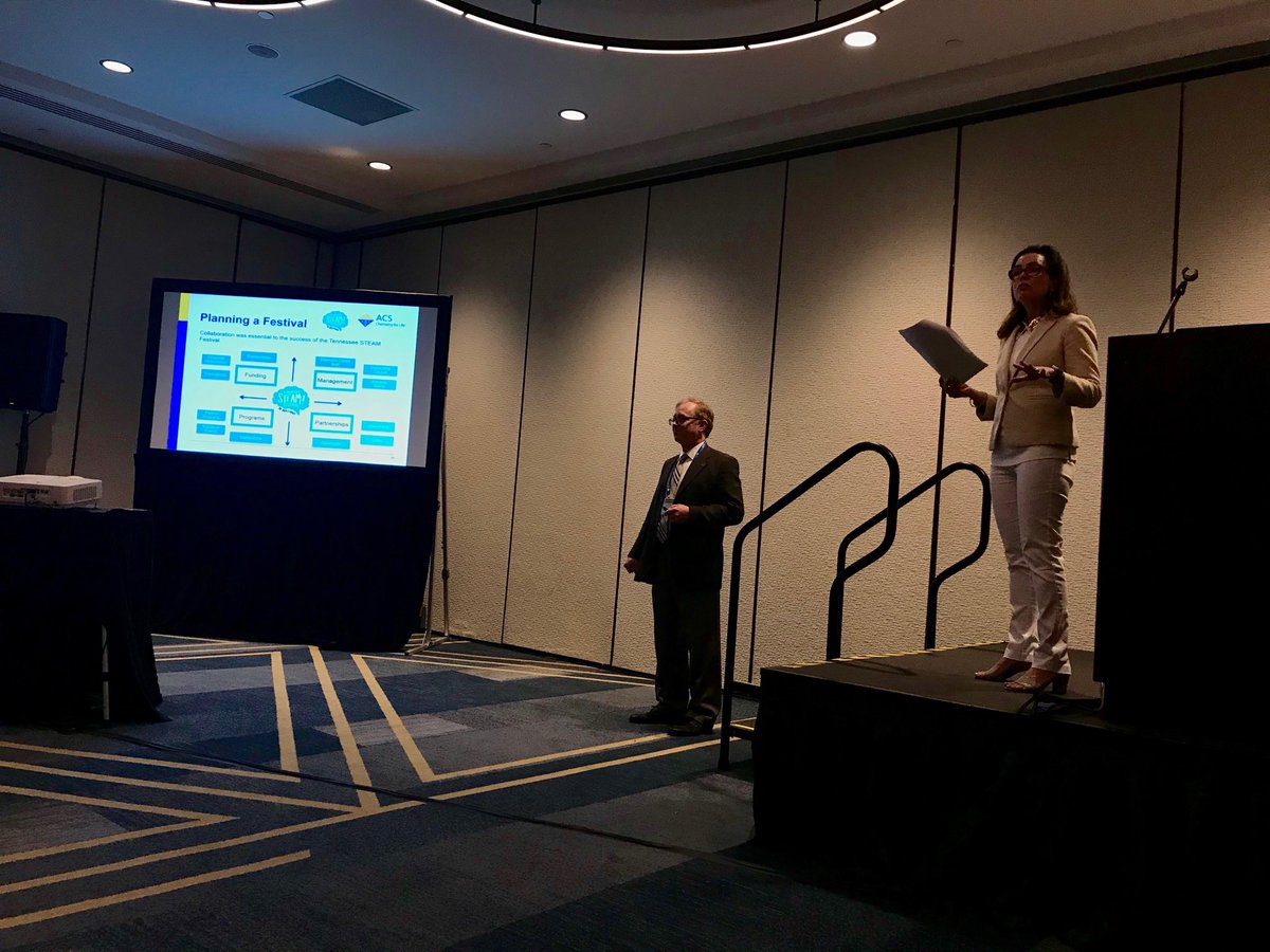 It’s a family thing: This husband and wife duo organizes an annual state-wide STEAM Festival. #sciencecafe #ACSNOLA <a href="/ChemicalEyeGuy/">Preston MacDougall</a> <a href="/NashvilleACS/">Nashville ACS</a> <a href="/PeterDorhoutACS/">Peter Dorhout</a>