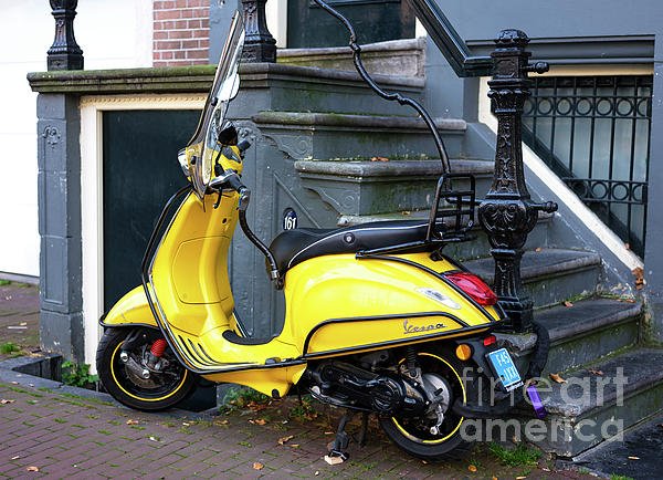 New artwork for sale! - "Yellow Vespa in Amsterdam" - john-rizzuto.pixels.com/featured/yello… @fineartamerica