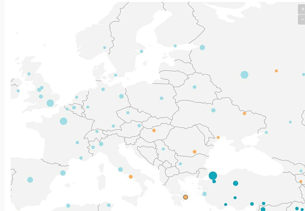 AlperUcok's tweet photo. Cities in Europe;
Population in 2000 vs 2016(millions) / Annual change
Istanbul:8.7 →14.4 / 3.1%
Ankara:3.2→4.9 / 2.6%
Madrid:5→6.3 / 1.4%
Moscow:10→12.3 / 1.3%
London:8.6→10.4 / 1.2%
Brussels:1.8→2.1 / 0.9%
Paris:9.7→10.9 / 0.7%
Berlin:3.4→3.6 / 0.3%
Athens:3.2→3 /-0.3% https://t.co/9vu7QzcOAl