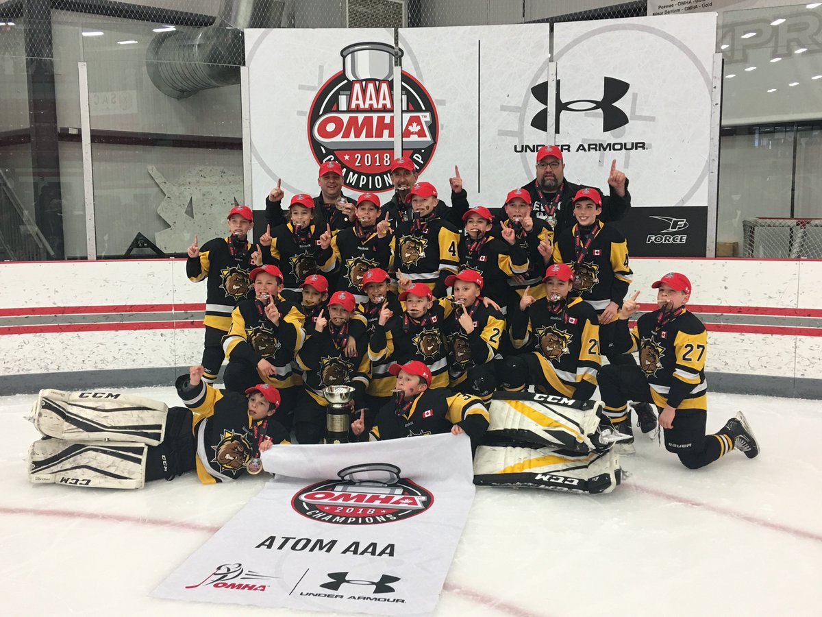 HometownHockey's tweet photo. Congratulations to the newest #OMHA AAA Champions powered by @UnderArmour!

Novice: Whitby
Atom: Hamilton
Minor Peewee: Quinte
Midget: Ajax-Pickering

Full brackets: https://t.co/LmelgWt6Wi  #RedHats #OMHA https://t.co/ptOthFDTNO