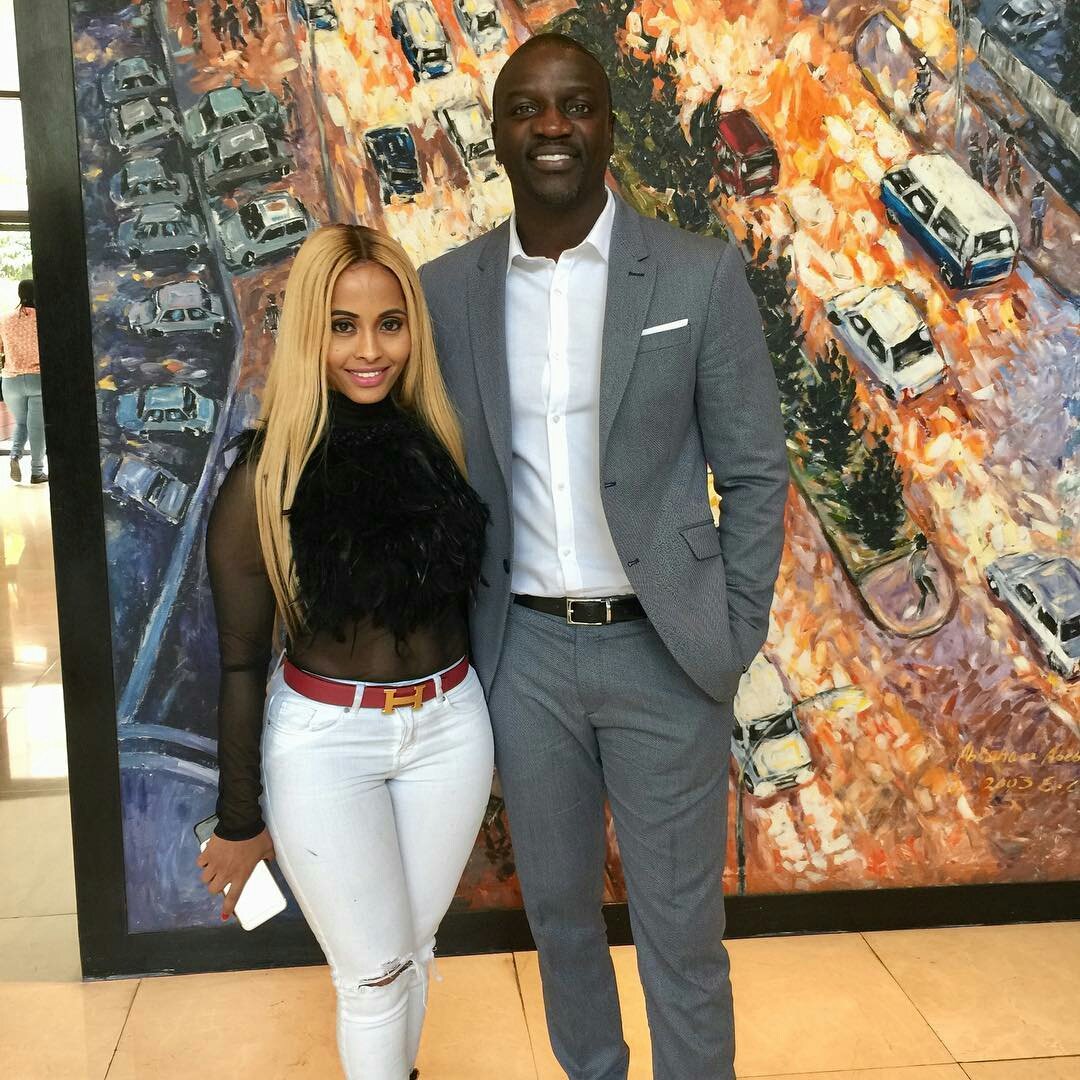 Akon with one his woman, Rozina Negusei 