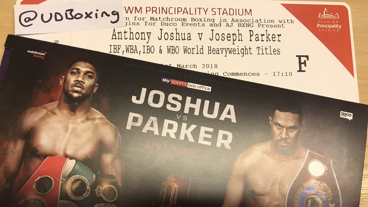 UDBoxing's tweet photo. #JoshuaParker less than 2 weeks away we’re giving away 2 tickets to the fight! 🥊 For a chance to win the tickets all you have to do is follow @UDBoxing and retweet this tweet. Winner will be contacted after the weigh in, Friday 30th March 💥 https://t.co/nodNaSPVPn