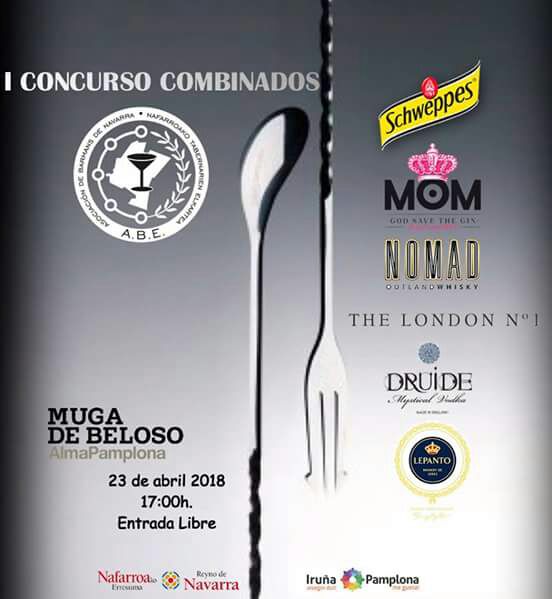 El 23 de abril podremos disfrutar del I Concurso de Combinados en Pamplona. Más información en barmansnavarra.com, @BarmansNavarra
