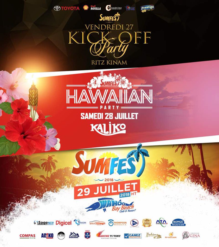 ChiwawaChawa's tweet photo. Party people Mark your calendar 🎉 3 DATES just for you all #KickOffParty • #HawaiianParty • #SumFest2018 | Stay tuned 🙌🏼 We’re gonna party 🕺🏼👙 BIGGER | BETTER #SumfestLiYe https://t.co/Jfulqs82Tu